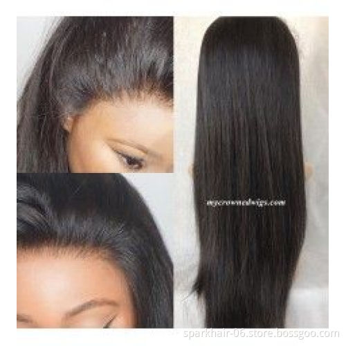 Wholesale Raw Unprocessed Pre-Plucked Peruvian Virgin Human Hair Invisible Hd 360 Lace Frontal Wigs Silk Straight Wave Wig